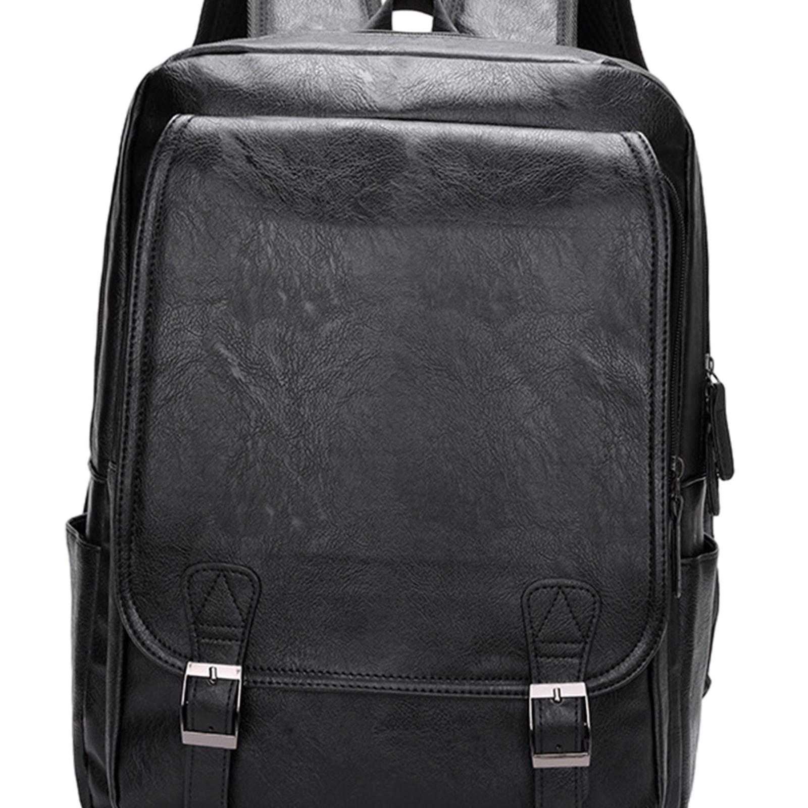Leather Work Rucksack Mens - 남성용 PU 가죽 노트북 백팩, 방수